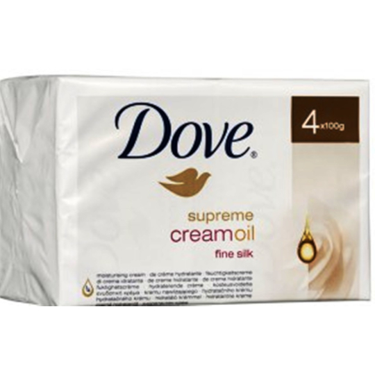 Dove Supreme Cream Oil krémové toaletní mýdlo 4 x 100 g