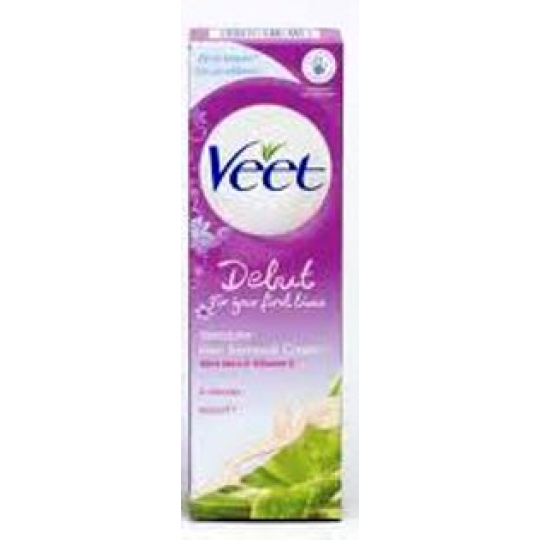 Veet Debut vitamin E a Aloe Vera depilační krém citlivá pokožka 5 minutový 75 ml