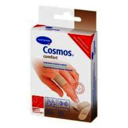 Cosmos Comfort dělená náplast s antiseptickým polštářkem 20 kusů