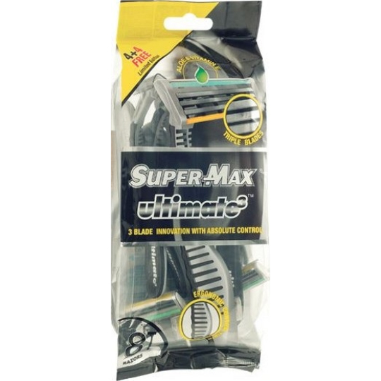 Super-Max Ultimate 3 jednorázový 3břitý holicí strojek pro muže 8 kusů