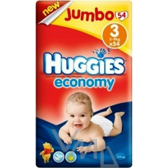 Huggies Economy Pack Jumbo velikost 3, plenkové kalhotky 54 kusů