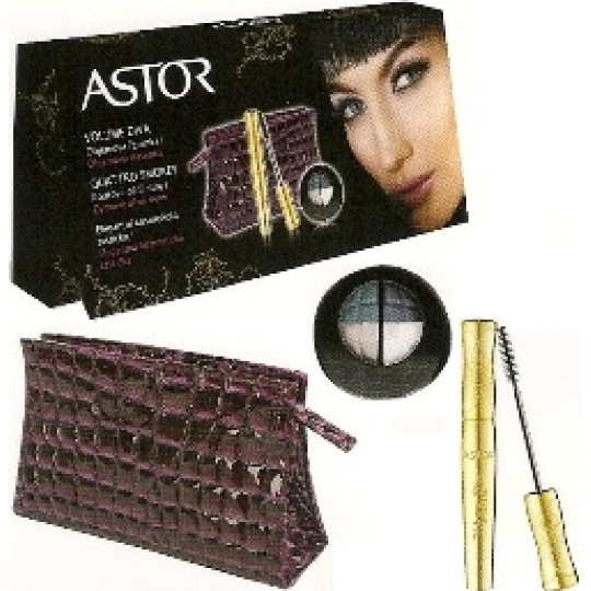 Astor Volume Diva řasenka 7 ml + Quatro oční stíny 3 g, kosmetická sada