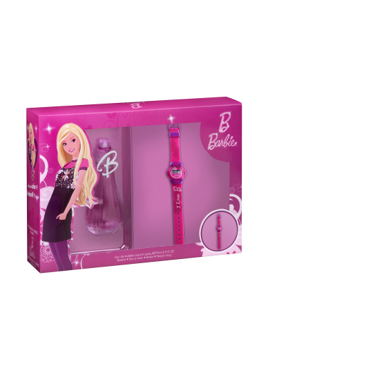 Mattel Barbie Pink toaletní voda pro dívky 75 ml, hodinky, pro děti kosmetická sada