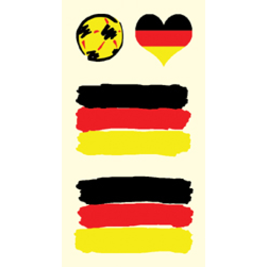 Arch Tetovací obtisky na obličej i tělo Německo vlajka 1 motiv