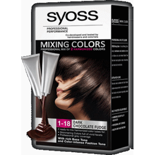 Syoss Mixing Colors dlouhotrvající barva na vlasy 1-18 Směs Tmavé Čokolády