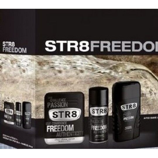 Str8 Freedom toaletní voda pro muže 50 ml + deodorant sprej 150 ml + sprchový gel 250 ml, kosmetická sada