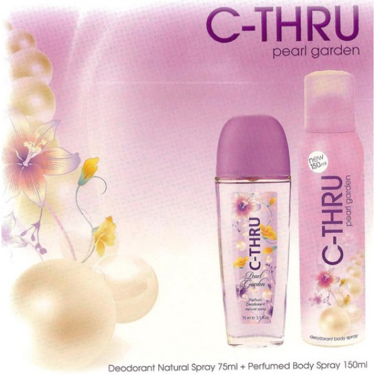 C-Thru Pearl Garden parfémovaný deodorant sklo pro ženy 75 ml + deodorant sprej 150 ml, kosmetická sada