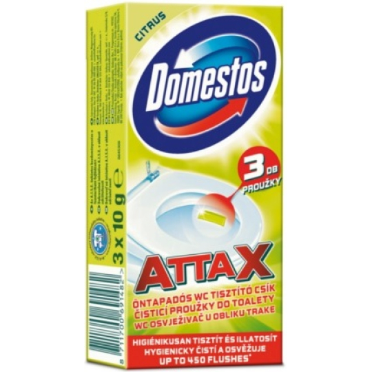 Domestos Attax Lemon čisticí proužky do toalety 3 x 10 g