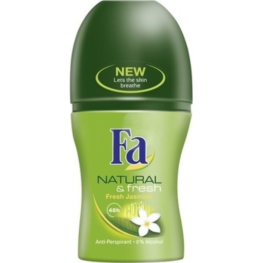 Fa Natural & Fresh Jasmine kuličkový antiperspirant deodorant roll-on pro ženy 50 ml
