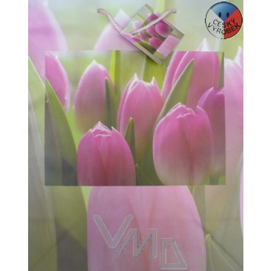 Nekupto Dárková papírová taška 32,5 x 26 x 13 cm Tulipány 1 kus 332 30