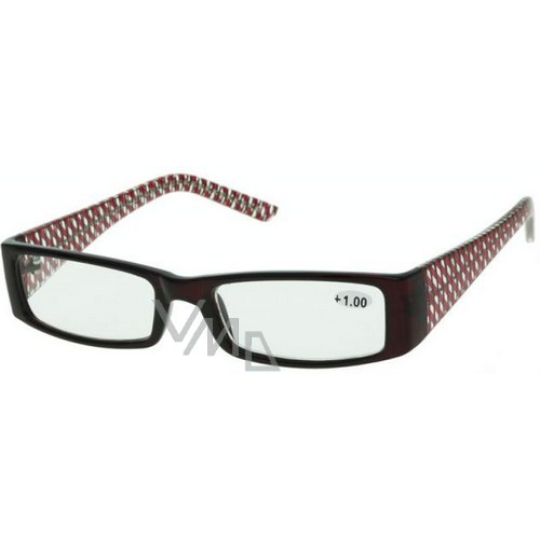Berkeley Čtecí dioptrické brýle +4 červenočerné proužky CB02 1 kus MC2036