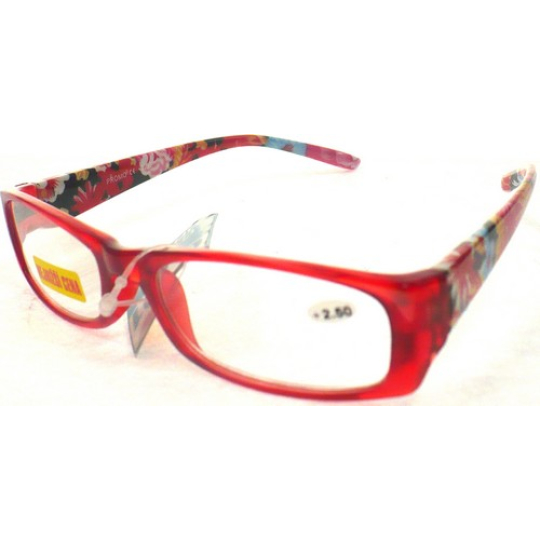 Berkeley Čtecí dioptrické brýle červené květy +2,50 CB01 1 kus