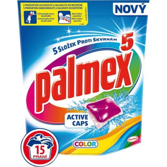 Palmex 5 Active Caps Color kapsle na praní barevného prádla 15 kusů