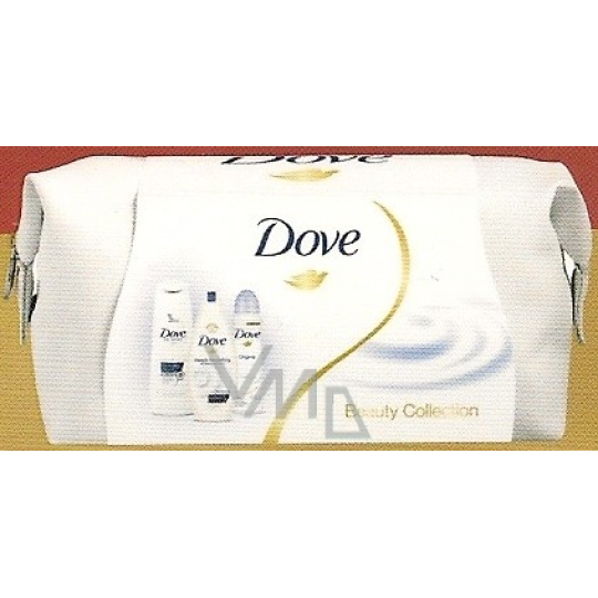 Dove Original deodorant sprej 150 ml + sprchový gel 250 ml + šampon 250 ml + taška, kosmetická sada