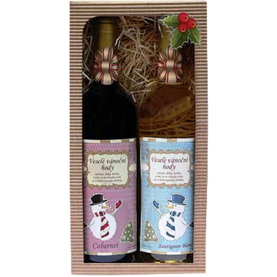 Bohemia Gifts Cabernet Sauvignon 0,75 l + Sauvignon Blanc 0,75 l, vánoční dárkové víno