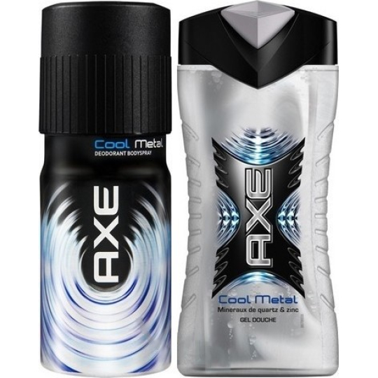 Axe Cool Metal deodorant sprej pro muže 150 ml + sprchový gel 250 ml, kosmetická sada