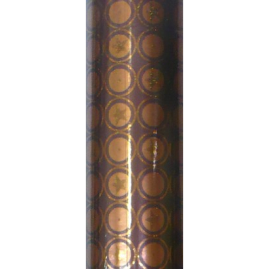 Zöwie Dárkový balicí papír 70 x 150 cm Hnědo-měděný s hvězdičkami a třpytkami