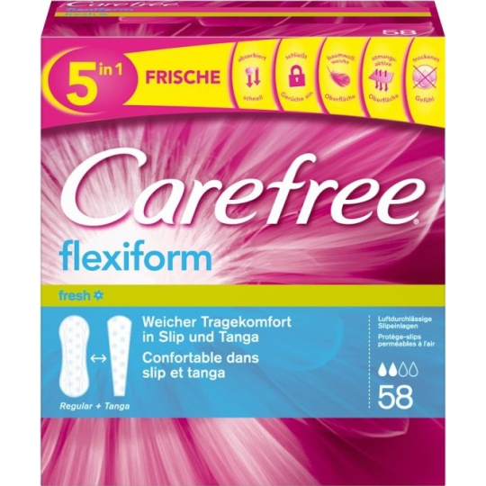 Carefree Flexiform Fresh slipové intimní vložky 58 kusů