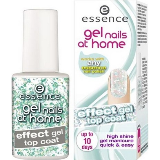 Essence Gel Nails At Home Effect Gel Top Coat krycí gelový lak 01 Diamond Rocks 7 ml