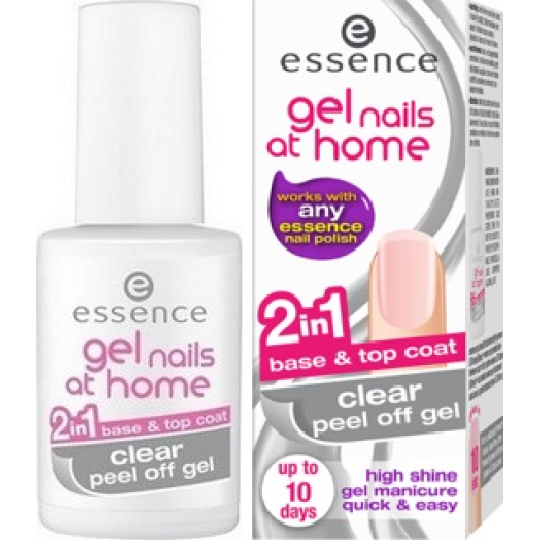 Essence Gel Nails At Home Clear Peel Off Gel 2v1 slupovací gelový podklad & krycí lak čirý 7 ml