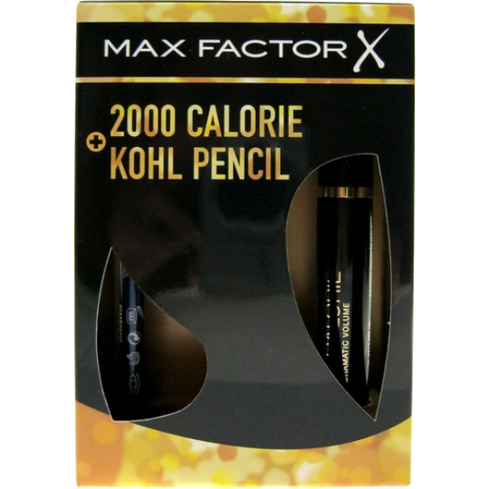 Max Factor 2000 Calorie Dramatic Volume řasenka 01 Black 9 ml + Kohl tužka na oči 020 Black 1,3 g, kosmetická sada