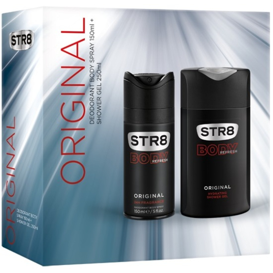Str8 Original deodorant sprej 150 ml + sprchový gel 250 ml, dárková sada