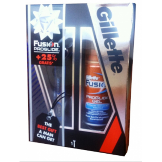 Gillette Fusion ProGlide Manual strojek + náhradní hlavice 1 kus + Fusion Hydrating gel na holení 75 ml, kosmetická sada, pro muže