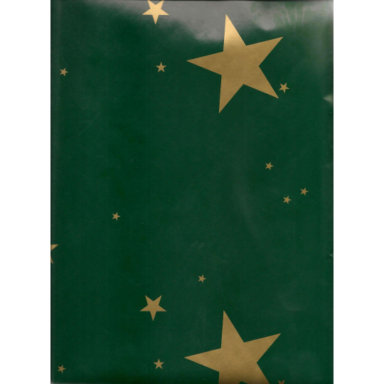 Zoewie Dárkový balicí papír 70 x 100 cm Zlaté hvězdičky zelený 1 role