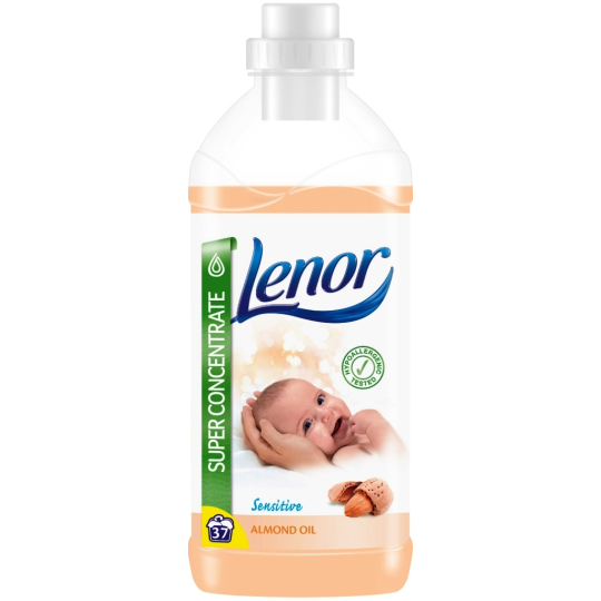 Lenor Sensitive Almond Oil s vůně mandlí koncentrovaná aviváž je vhodný pro citlivou dětskou pokožku 37 dávek 925 ml