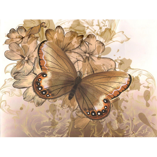 Nekupto Dárková kraftová taška 23 x 18 x 10 cm Béžová s motýlem 1 kus