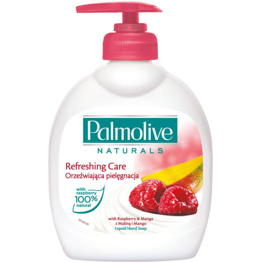 Palmolive Naturals Refreshing Care Raspberry & Mango tekuté mýdlo s dávkovačem 300 ml