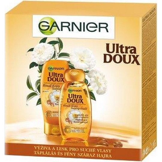Garnier Rituál krásy Ultra Doux Rituál krásy vyživující šampon pro suché, hrubé vlasy 250 ml + Ultra Doux Rituál krásy vyživující balzám pro suché, hrubé vlasy 200 ml, kosmetická sada