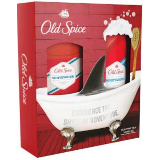 Old Spice White Water tuhý deodorant stick pro muže 50 ml + sprchový gel 250 ml, kosmetická sada