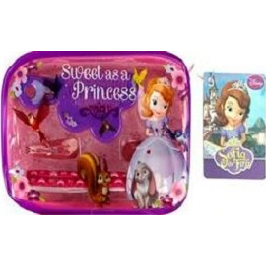 Disney Princess - Sofia sponky 2 kusy + gumičky do vlasů 2 kusy + mini hřebínek 1 kus + etue, dárková sada