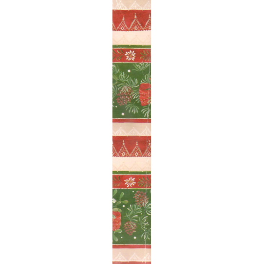 Nekupto Dárkový balicí papír 70 x 500 cm Vánoční Červeno-zelené šišky a mašle
