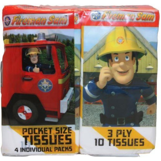 Požárník Sam papírové kapesníky pro děti 3 vrstvé 4 x 10 kusů