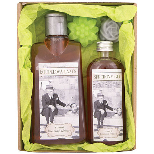 Bohemia Gifts Gentleman Spa koupelová lázeň 200 ml + sprchový gel 100 ml + 2x ručně vyráběné mýdlo