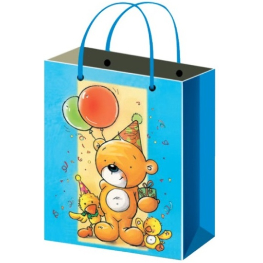 Anděl Dárková papírová taška 23 x 18 x 10 cm medvídek s balónky