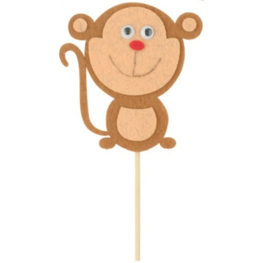 Opice z filcu zápich 8 cm + špejle