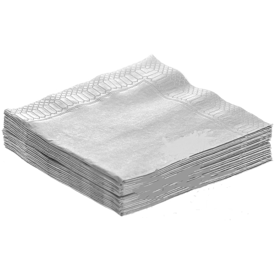 Party Papírové ubrousky 3 vrstvé 33 x 33 cm 20 kusů barevné stříbrné