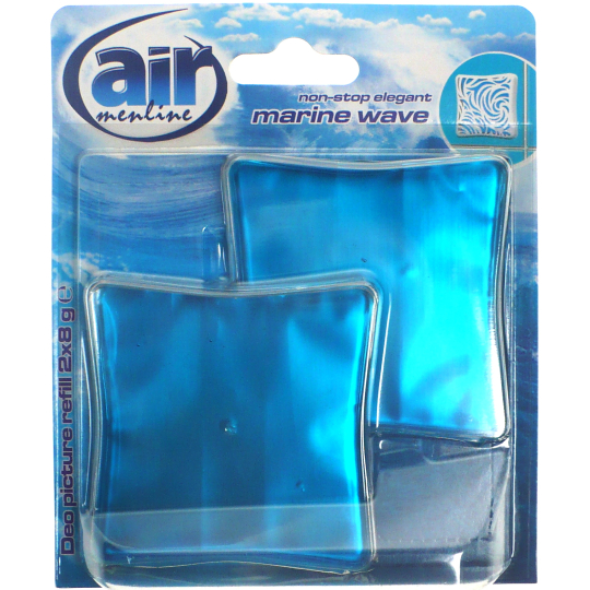 Air Menline Deo Picture Non Stop Elegant Marine Wave gelový osvěžovač vzduchu náhradní náplň 2 x 8 g