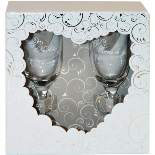 Albi Svatební set Šampusky de Luxe pro Nevěstu a Ženicha 2 x 160ml