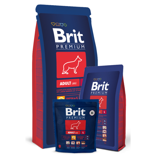 Brit Premium Adult L pro dospělé psy velkých plemen 25 - 45 kg - 15 kg Kompletní prémiové krmivo