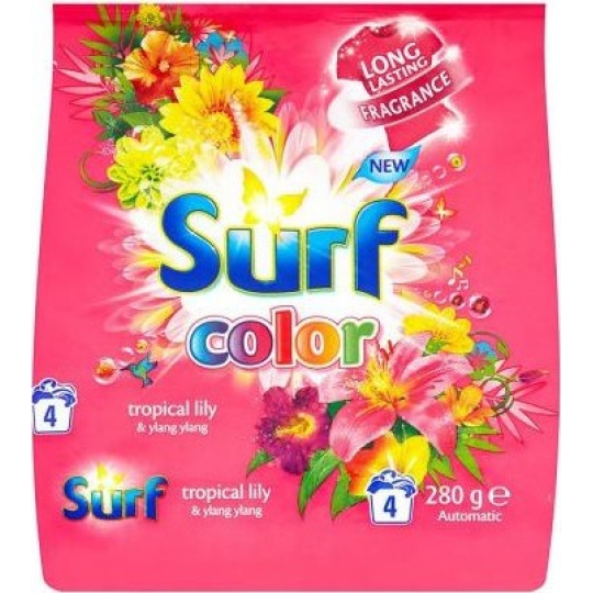 Surf Color Tropical Lily & Ylang Ylang prášek s aviváži na praní barevného prádla 4 dávky 280 g