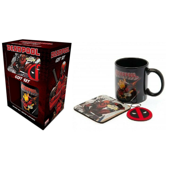 Epee Merch Marvel Deadpool keramický hrnek 315 ml + klíčenka + podtácek, dárková sada